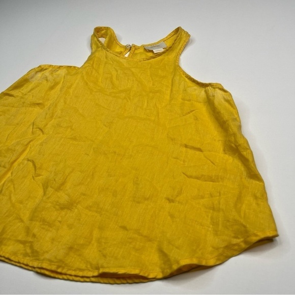Maeve Anthro Tank Top 100% Linen Yellow Summer Beachy Coastal Beach Vacation XS - Picture 3 of 12